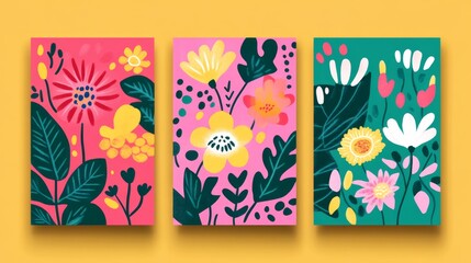 A delightful collection of floral greeting cards features bright colors and beautiful patterns, making them ideal for celebrating life's special moments with loved ones.