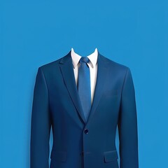 Professional Men's Suit ID Photo Template: Elevate Your Image with a Stylish Blue Background