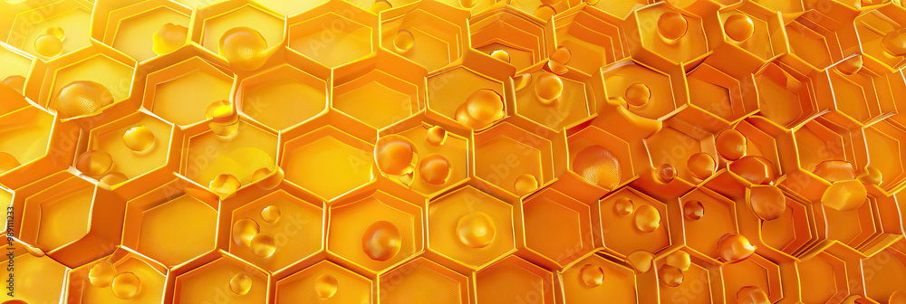 Poster golden honeycomb pattern for a mesmerizing backdrop effect