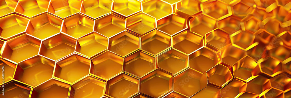 Poster golden honeycomb pattern for a mesmerizing backdrop effect