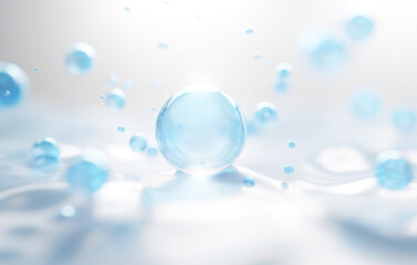 serum and vitamin drop on skin cell. serum through the skin layer and reduce up saggy skin of the skin cell. 3d rendering.