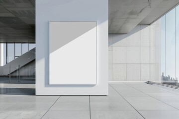 Obraz premium Poster mockup blackboard indoors floor.