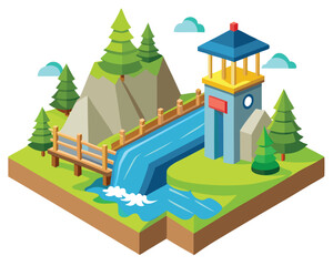 Water pass vector illustration