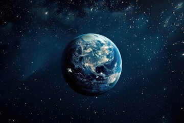 Fototapeta premium Earth facing pollution, plastic waste, and habitat loss due to human activity.