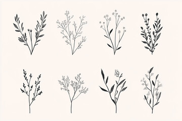 Naklejka premium Elegant art of Scandinavian plants