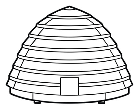 recommend clip art: A wooden beehive vector silhouette
