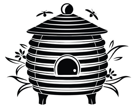 recommend clip art: A wooden beehive vector silhouette