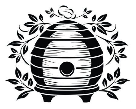 recommend clip art: A wooden beehive vector silhouette
