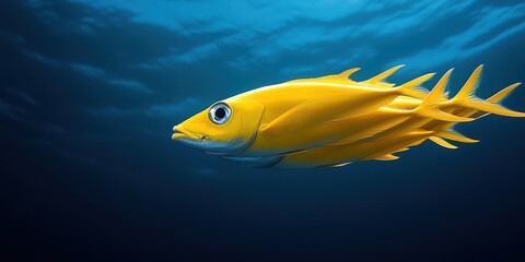 Yellow Fish Swimming Underwater  Ocean Life  Marine Animal  Tropical Fish  Underwater Phot