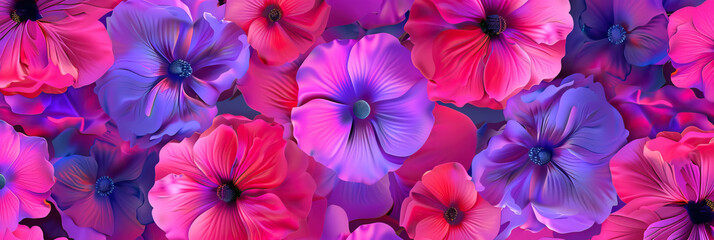 Vibrant Pink & Purple Abstract Flowers Pattern