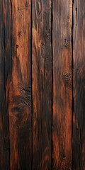 Obraz premium Textured wooden background with rich, dark tones and natural imperfections.
