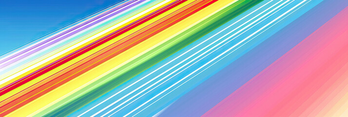 Obraz premium Colorful Rainbow Stripes Across the Sky Backdrop