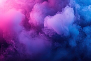 Fototapeta premium Purple and blue smoke swirls. This abstract background is ideal for designs that need a mysterious and dreamy look.