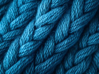 Close-up Knitted Blue Yarn Texture