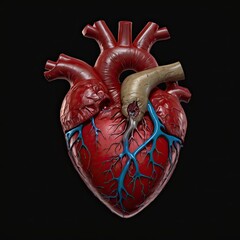 Naklejka premium Abstract red heart with blood illustration, isolated on white background