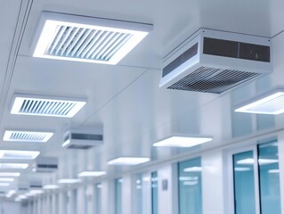 Obraz premium Air purification system in hospital ceiling, air filtration, hospital hygiene