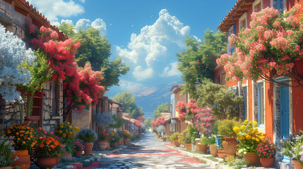 Obraz premium Elegant Athenian Streets A Glimpse into Ancient Greek Glory
