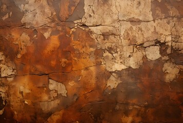 Fototapeta premium Ancient Cave Painting Texture - Rusted Metal and Worn Leather