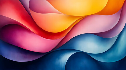 Abstract Art with Curving Lines and Vibrant Colors