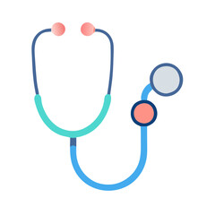 A minimalist stethoscope icon, symbolizing health checkups, with smooth curves and simple design