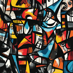 digital doodle with all lines and strokes vector