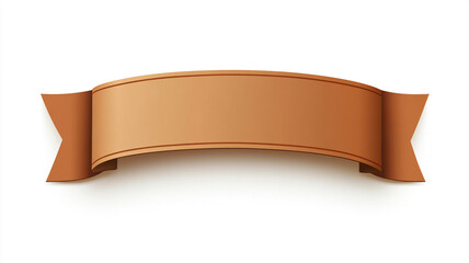 A blank brown rectangular ribbon label isolated on white background.