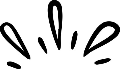 Hand drawn shine sunburst ray frame for title headline illustration, Doodle pop surprise line