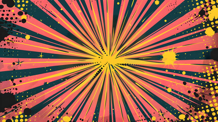 Abstract Background with Pink, Yellow, and Black Stripes