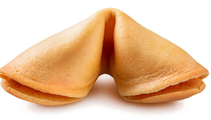 Fortune cookie cookies biscuit wafer pastry dessert on transparent cutout 