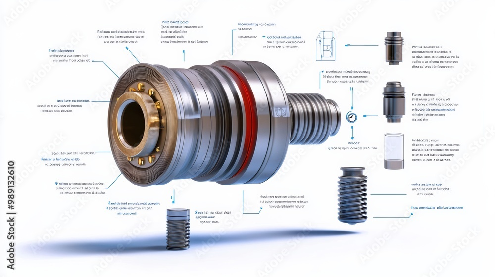 Poster detailed view of precision mechanical component design
