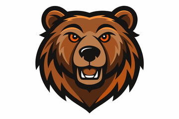 Brown Bear head mascot design vector