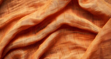 Fototapeta premium Close Up Orange Cotton Fabric Texture