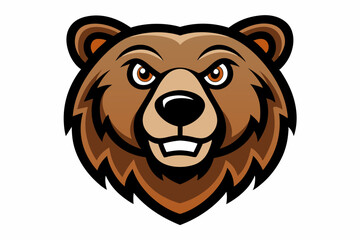 Brown Bear head mascot design vector