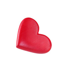 One red decorative heart isolated on white