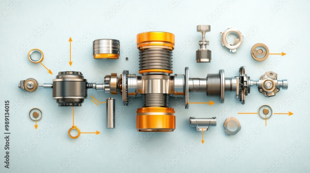 Poster mechanical components and engineering parts display