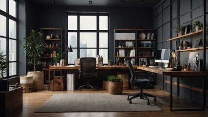 Fototapeta premium Small business office with product packaging background