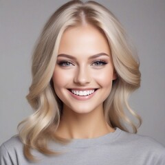 Naklejka premium Junge hübsche blonde Frau