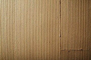 Close-up of Rippled Brown Cardboard Texture with a Seam
