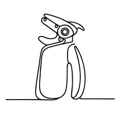 Electric can opener. Icon. Vector drawing. One line art. A simple drawing of a continuous line of a kitchen electric appliance. 