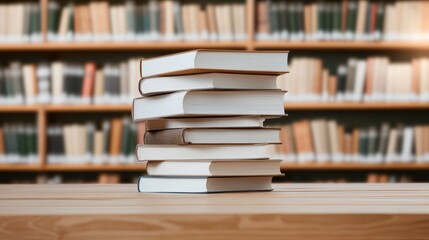 A Stacked Display of Educational Books on a Wooden Table