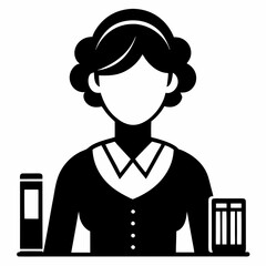 Librarian Black Vector silhouette