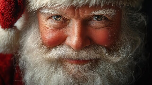 jolly old st nick a closeup portrait of santa claus with twinkling eyes and a magnificent white beard rosy cheeks and a warm smile exude the magic of christmas