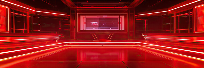 Bright and Bold Game Show Backdrop in Vivid Red