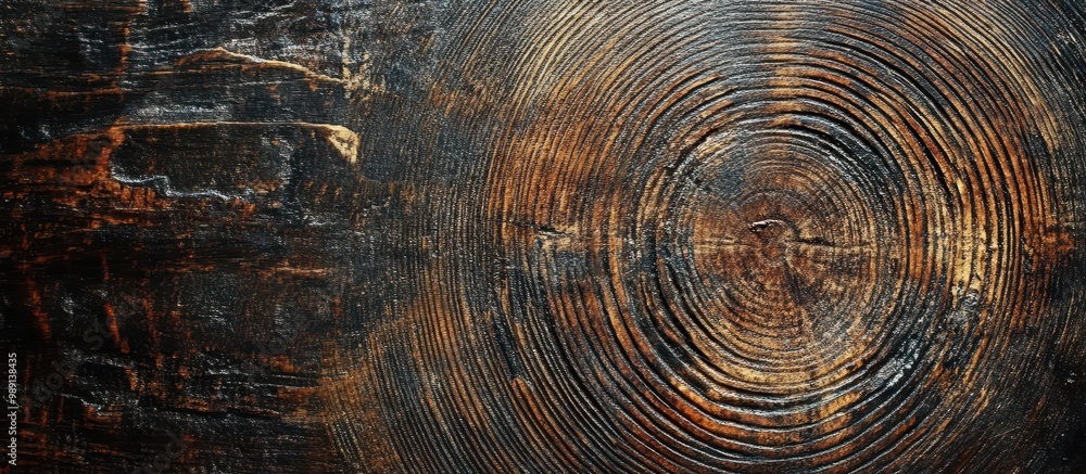 Poster a close-up view of weathered wood, showcasing intricate grain patterns and a rich, textured surface 
