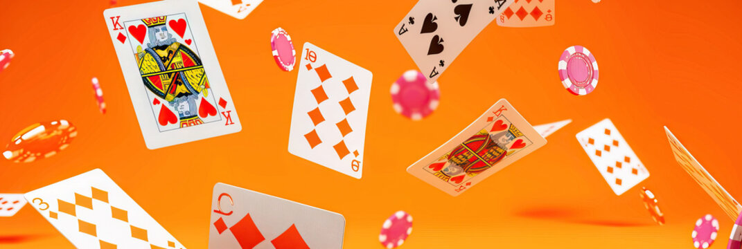 Colorful Playing Cards Inspired Design in Cheerful Orange