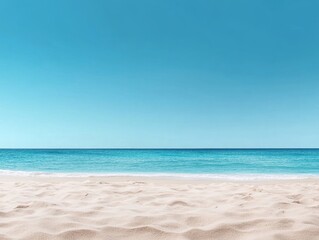 Fototapeta premium Picturesque beach with crystalline waters and pristine white sand under a clear blue sky
