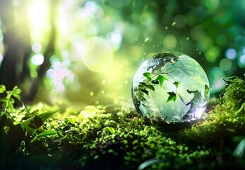 Crystal Globe with Greenery - Environmental Sustainability