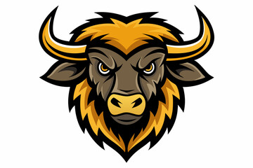 Buffalo head mascot design vector