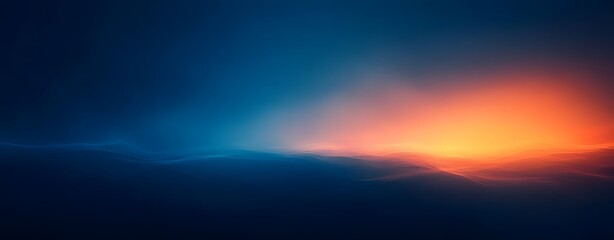 Abstract Dark Blue Gradient Background with Orange Glow