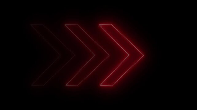 neon Right arrow icon animation